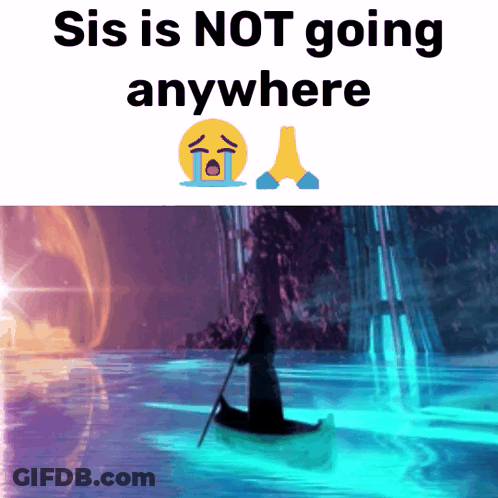 Woman In Boat Saying Sis Is Not Going Anywhere GIF
