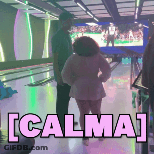 Woman In Bowling Alley Calma GIF