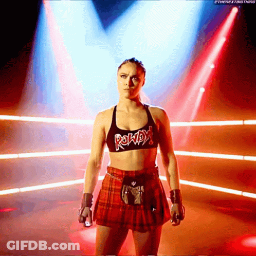 Woman In Boxing Ring Wearing Rowdy Top GIF