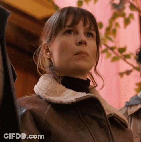 Woman In Brown Leather Jacket GIF