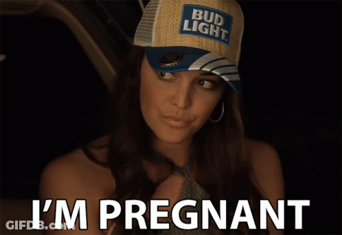 Woman In Bud Light Hat Says She Is Pregnant GIF