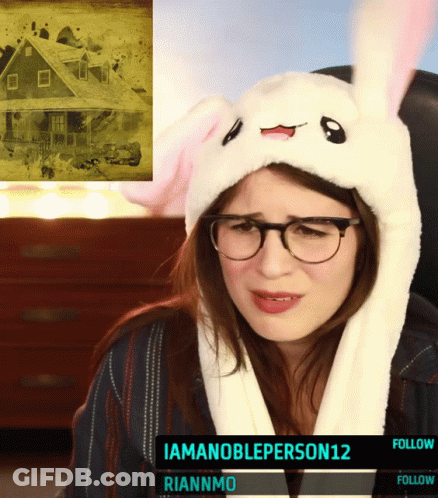 Woman In Bunny Hat And Glasses GIF