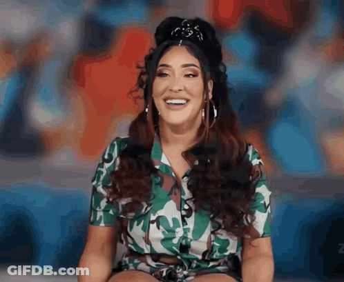 Woman In Camouflage Shirt Smiling GIF