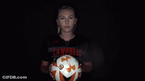 Woman In Campbell Jersey Holding Soccer Ball GIF