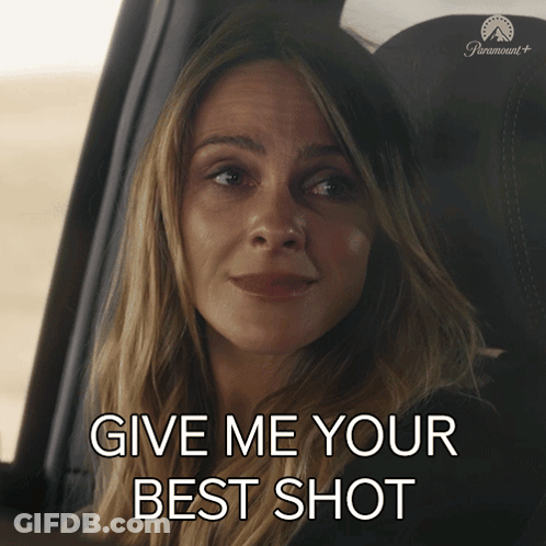 Woman In Car Give Me Your Best Shot GIF