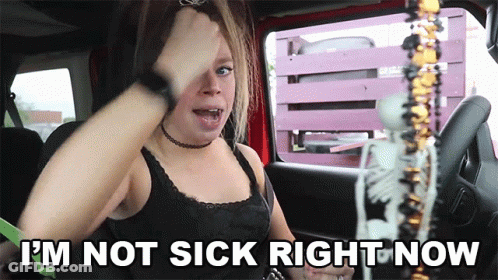 Woman In Car Saying I'm Not Sick Right Now GIF