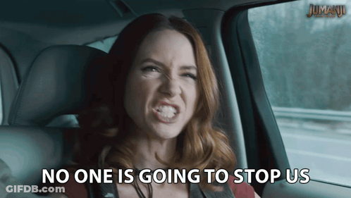 Woman In Car Saying No One Is Going To Stop Us GIF