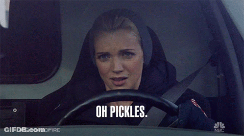 Woman In Car Saying Oh Pickles GIF