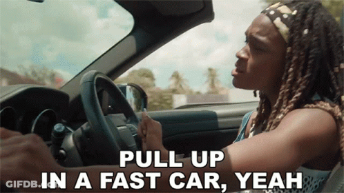 Woman In Car Saying Pull Up GIF