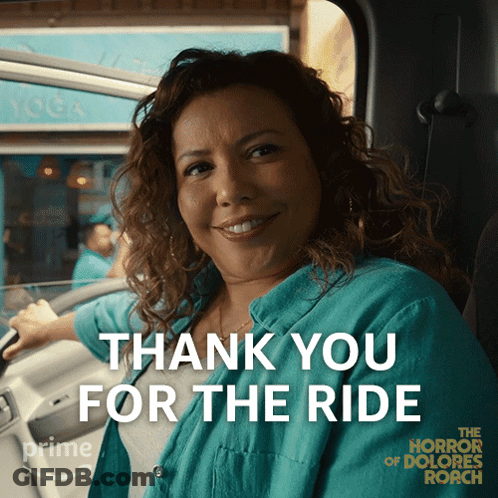 Woman In Car Saying Thank You For The Ride GIF