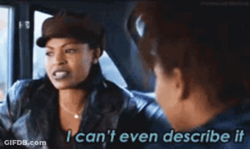 Woman In Car Says I Can't Even Describe It GIF