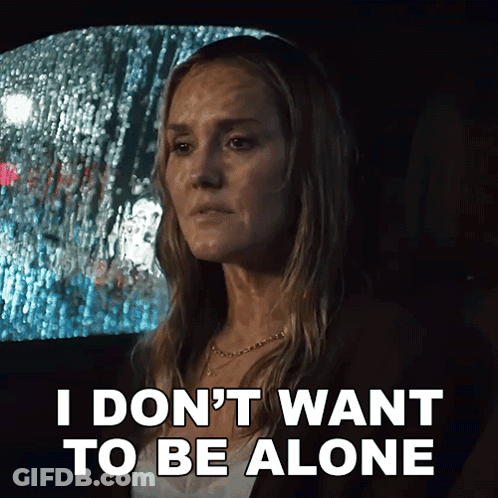 Woman In Car Says I Don't Want To Be Alone GIF
