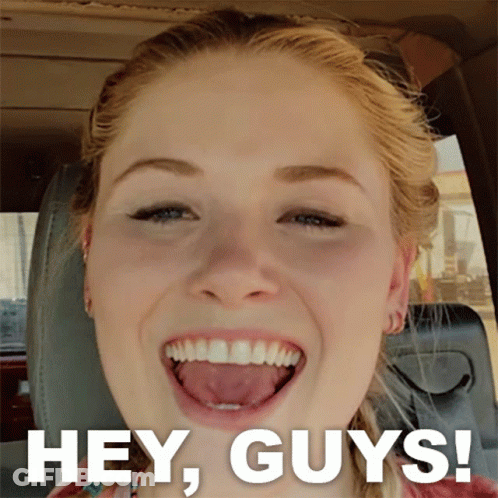 Woman In Car Tongue Out Hey Guys GIF