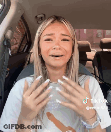Woman In Car With TikTok Sticker GIF