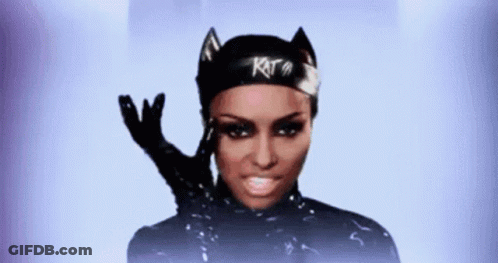 Woman In Catwoman Costume With Kat Headband GIF