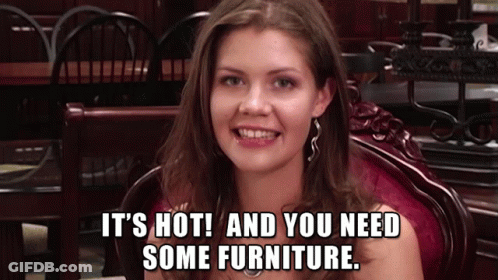 Woman In Chair It's Hot You Need Furniture GIF