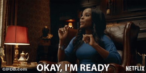 Woman In Chair Saying Okay I'm Ready GIF