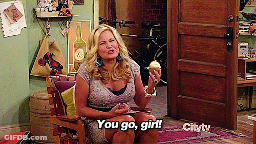 Woman In Chair Saying You Go Girl GIF