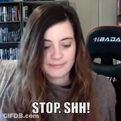 Woman In Chair Stop Shh GIF