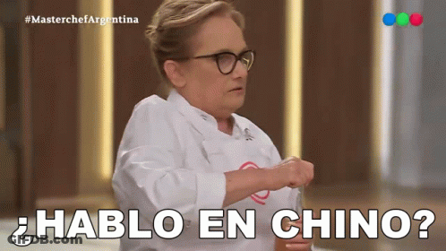 Woman In Chef Uniform Asking Hablo En Chino GIF