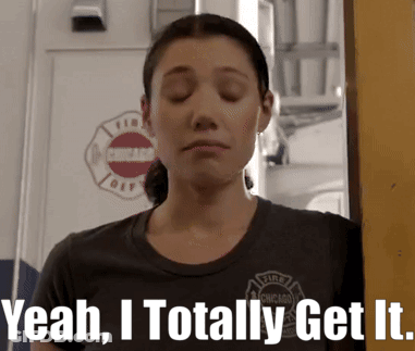 Woman In Chicago Fire Department Shirt Saying Yeah I Totally Got It GIF