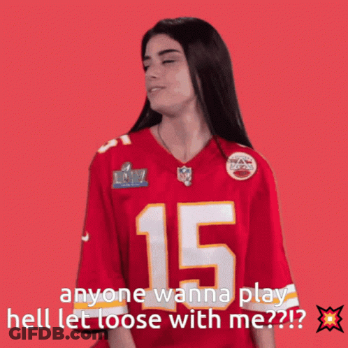 Woman In Chiefs Jersey Number 15 GIF