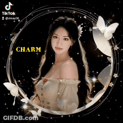 Woman In Circle With Name Charm GIF