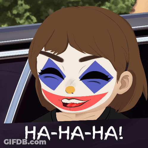 Woman In Clown Mask Ha Ha Ha GIF