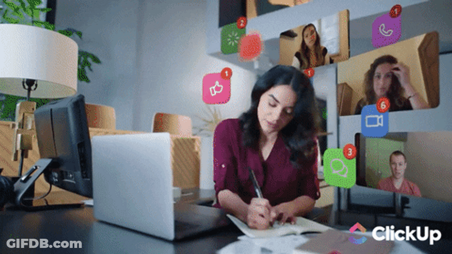 Woman In Collaboration With Other People Virtually GIF