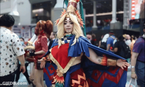 Woman In Costume Saying Cosplay GIF