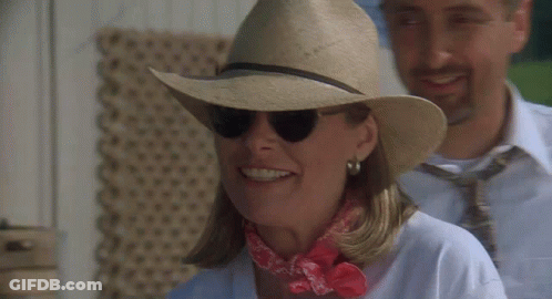 Woman In Cowboy Hat And Sunglasses Saying I Saw You On GIF