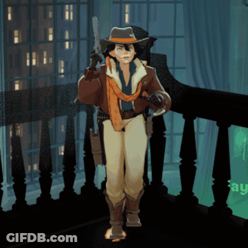 Woman In Cowboy Hat Holding Gun GIF