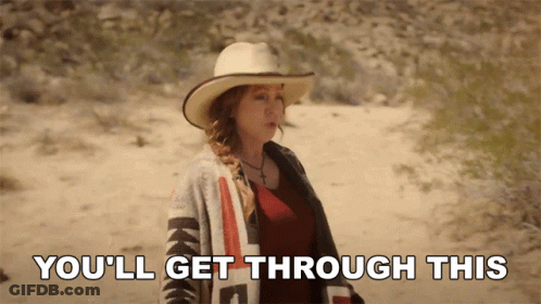 Woman In Cowboy Hat Says You'll Get Through This In Desert GIF