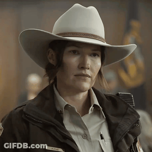 Woman In Cowboy Hat With Kane On Jacket GIF