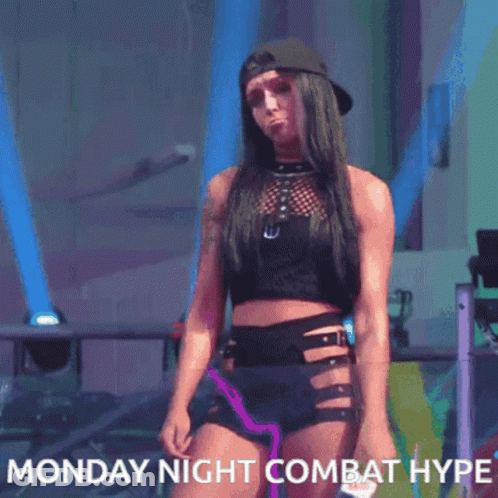 Woman In Crop Top And Shorts Monday Night Combat Hype GIF