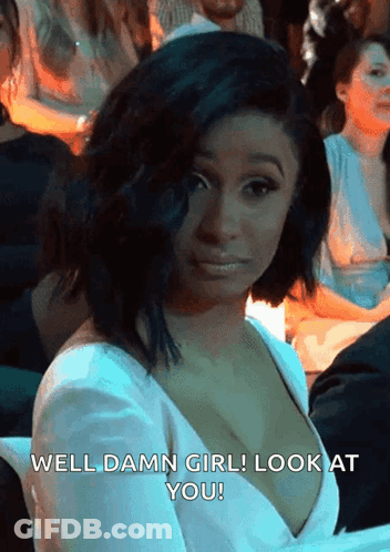 Woman In Crowd Saying Well Damn Girl Look At You GIF