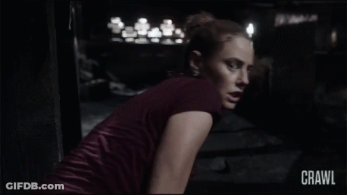 Woman In Dark Room Crawl GIF