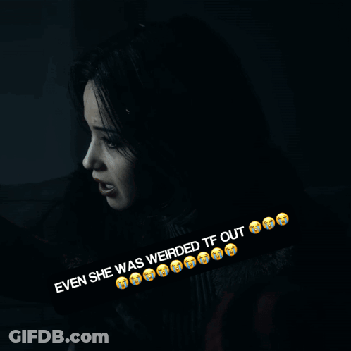Woman In Dark Room Even She Was Weirded TF Out GIF