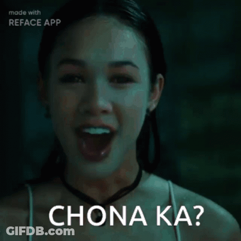 Woman In Dark Room Saying Chona Ka GIF