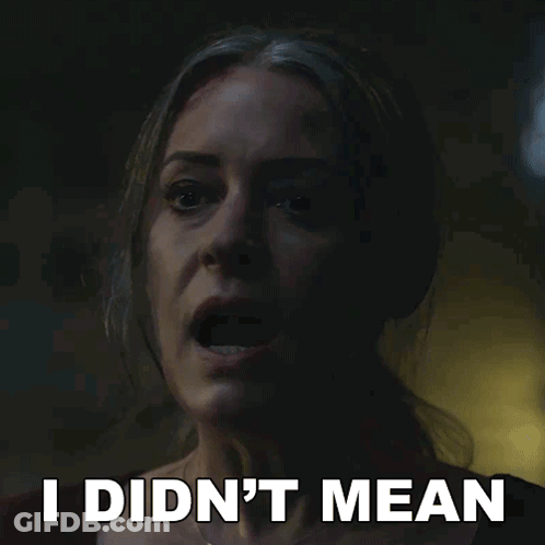 Woman In Dark Room Saying I Didn't Mean GIF