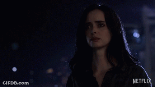 Woman In Dark Room With Word No GIF