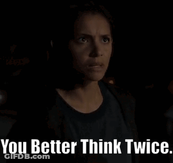 Woman In Dark Says You Better Think Twice GIF
