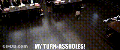 Woman In DEA Shirt At Microphone Saying My Turn GIF