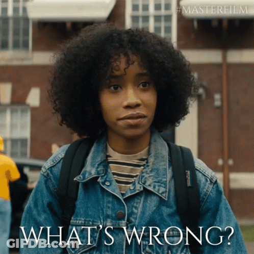 Woman In Denim Jacket Asking What's Wrong GIF