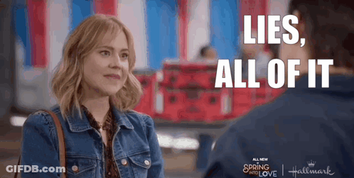 Woman In Denim Jacket Saying Lies All Of It GIF