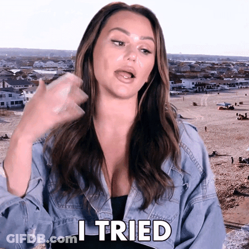 Woman In Denim Jacket Says I Tried GIF