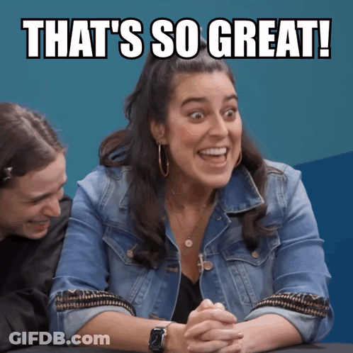 Woman In Denim Jacket Smiling That's So Great GIF