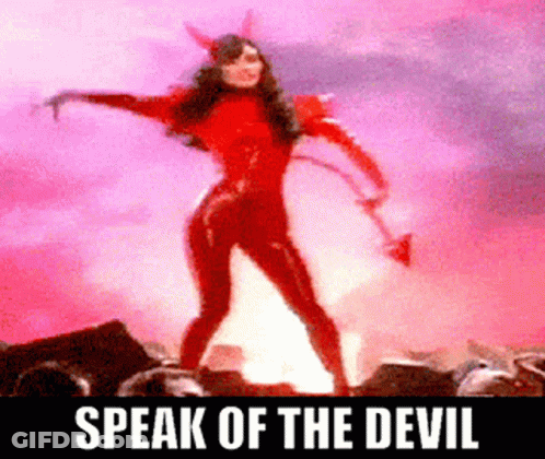 Woman In Devil Costume Speak Of The Devil GIF