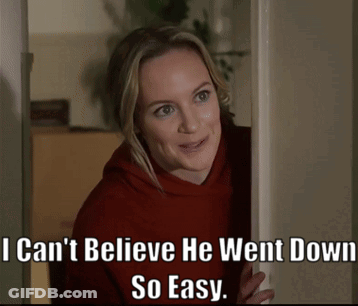 Woman In Doorway Saying I Can't Believe He Went Down So Easy GIF