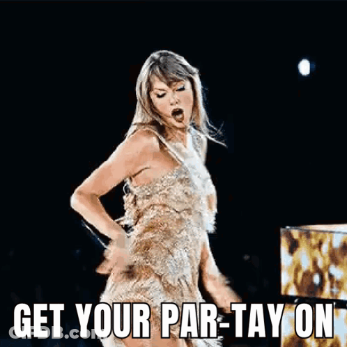 Woman In Dress Dancing On Stage Get Your Party On GIF